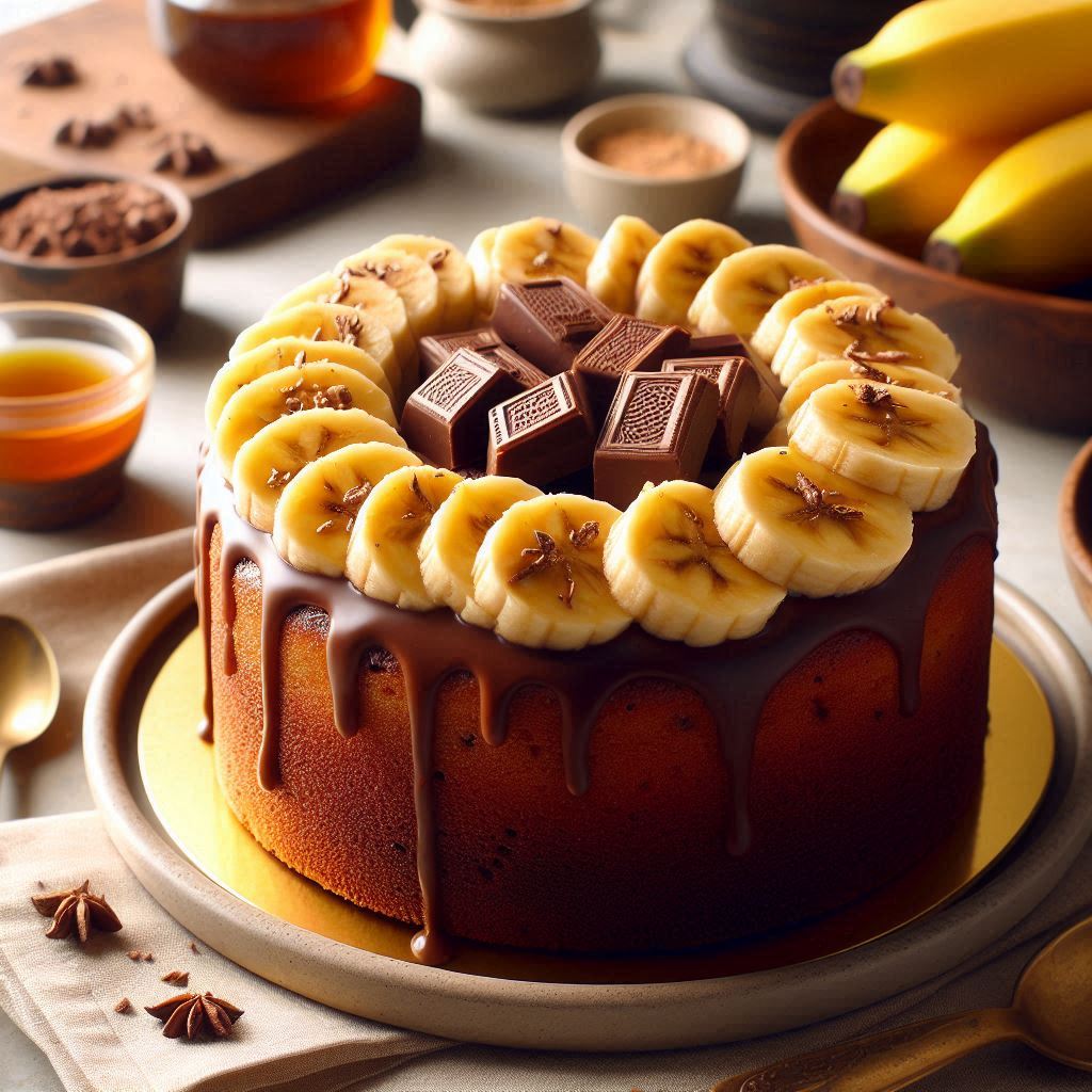 Golden Butter Bannana Chocolate Cake